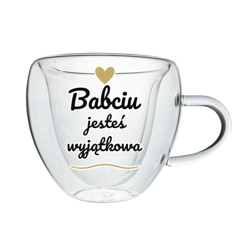 Szklanka Termiczna Serce dla Babci - Prezent na Dzień Babci i Dziadka Święta