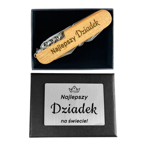 Scyzoryk Multitool 14w1 z Grawerem dla Dziadka - Prezent na Dzień Babci i Dziadka Święta Urodziny