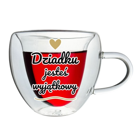 Szklanka Termiczna Serce dla Dziadka - Prezent na Dzień Babci i Dziadka Święta