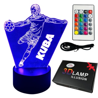 Lampka Piłka Piłkarza z Imieniem - Prezent dla Chłopca 4 5 6 7 8 9 10 11 12 13 14 lat Dziecka na Urodziny Święta