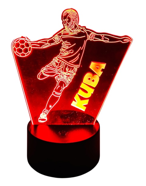 Lampka Piłka Piłkarza z Imieniem - Prezent dla Chłopca 4 5 6 7 8 9 10 11 12 13 14 lat Dziecka na Urodziny Święta