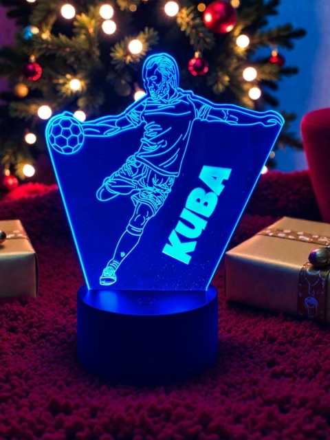 Lampka Piłka Piłkarza z Imieniem - Prezent dla Chłopca 4 5 6 7 8 9 10 11 12 13 14 lat Dziecka na Urodziny Święta