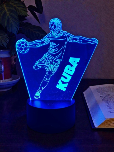 Lampka Piłka Piłkarza z Imieniem - Prezent dla Chłopca 4 5 6 7 8 9 10 11 12 13 14 lat Dziecka na Urodziny Święta