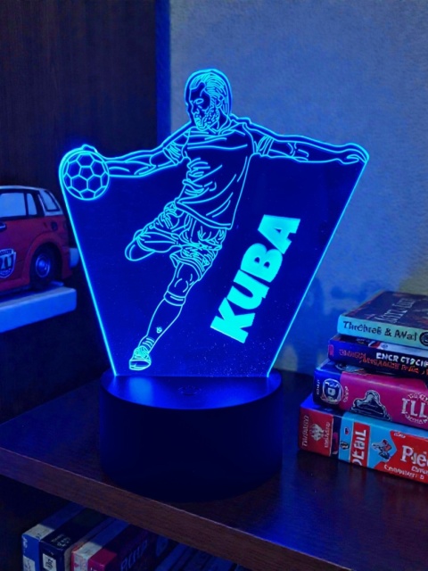 Lampka Piłka Piłkarza z Imieniem - Prezent dla Chłopca 4 5 6 7 8 9 10 11 12 13 14 lat Dziecka na Urodziny Święta