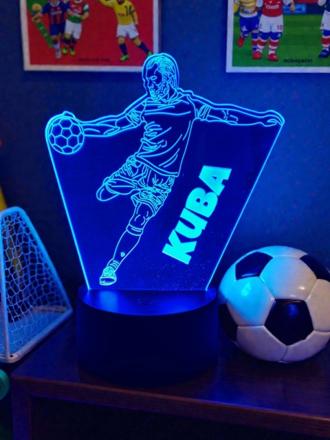 Lampka Piłka Piłkarza z Imieniem - Prezent dla Chłopca 4 5 6 7 8 9 10 11 12 13 14 lat Dziecka na Urodziny Święta