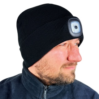 Niezbędnik Złotej Rączki Świecąca Czapka + Opaska Magnetyczna - Prezent dla Taty Dziadka Męża Mężczyzny Chłopaka na Święta