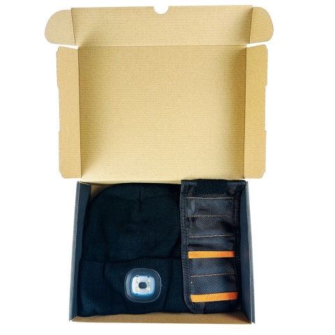 Niezbędnik Złotej Rączki Świecąca Czapka + Opaska Magnetyczna - Prezent dla Taty Dziadka Męża Mężczyzny Chłopaka na Święta