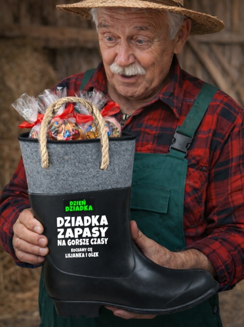 Gumofilc na Flaszkę Słodycze dla Dziadka - Śmieszny Prezent na Dzień Babci i Dziadka