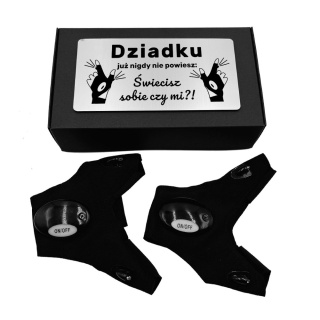 Świecące Rękawiczki LED z grawerem dla Dziadka - prezent na Dzień Babci i Dziadka Święta Urodziny