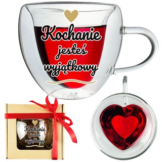 Szklanka Termiczna Serce dla Męża Chłopaka - Prezent na Walentynki dla Niego