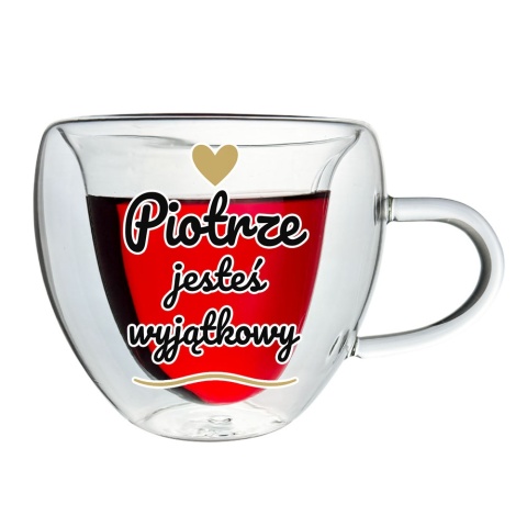 Szklanka Termiczna Serce z Imieniem dla Męża Chłopaka - Prezent na Walentynki dla Niego