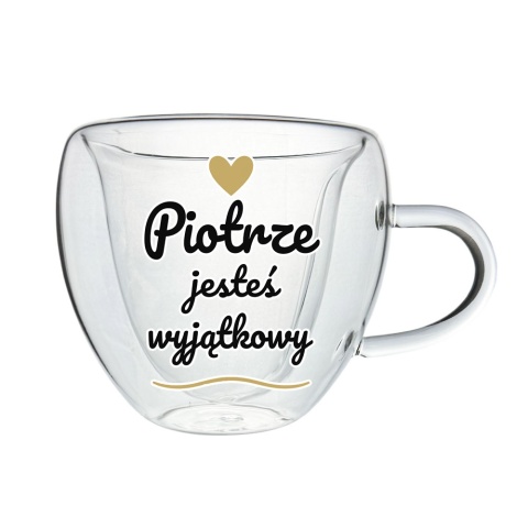 Szklanka Termiczna Serce z Imieniem dla Męża Chłopaka - Prezent na Walentynki dla Niego