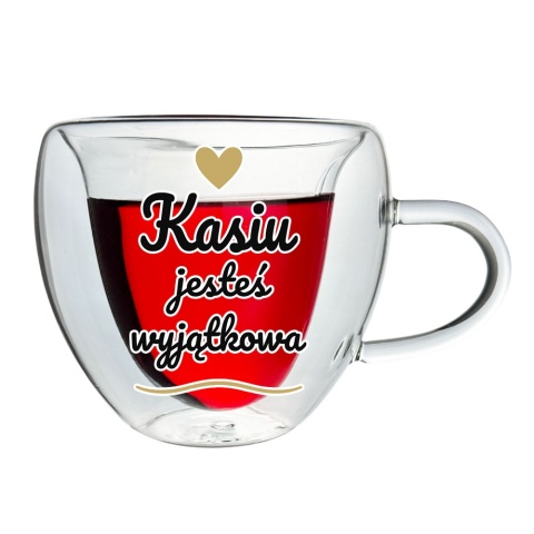 Szklanka Termiczna Serce z Imieniem dla Żony Dziewczyny - Prezent na Walentynki dla Niej