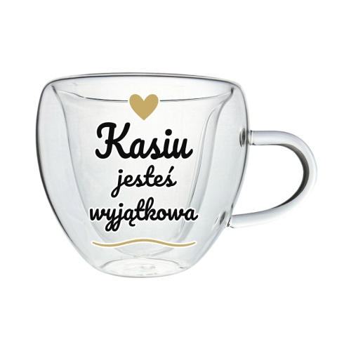 Szklanka Termiczna Serce z Imieniem dla Żony Dziewczyny - Prezent na Walentynki dla Niej