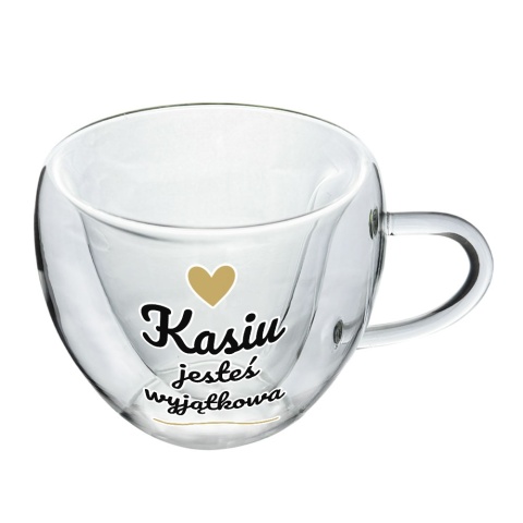 Szklanka Termiczna Serce z Imieniem dla Żony Dziewczyny - Prezent na Walentynki dla Niej