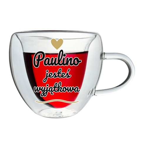 Szklanka Termiczna Serce z Imieniem dla Żony Dziewczyny - Prezent na Walentynki dla Niej