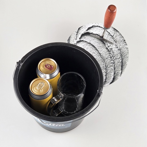 Wiadro MaszLitra + Kufel - Śmieszny Prezent dla Budowlańca Mężczyzny Męża Taty Brata na Święta Urodziny