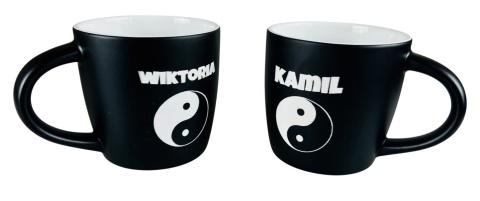 Zestaw Kubków Yin Yang z Imionami - prezent dla pary rodziców przyjaciół żony męża chłopaka dziewczyny na Święta