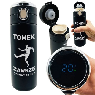 Kubek Termiczny z Grawerem dla Piłkarza - Prezent dla Chłopca Chłopaka Męża Syna Brata na Święta Urodziny