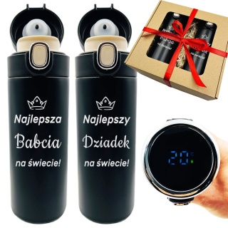 Zestaw dla Babci i Dziadka 2x Kubek Termiczny z Grawerem - Prezent na Dzień Babci i Dziadka