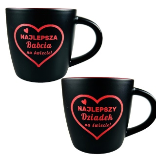 Zestaw dla Babci i Dziadka 2x Kubek Ceramiczny z Grawerem - Prezent na Dzień Babci i Dziadka