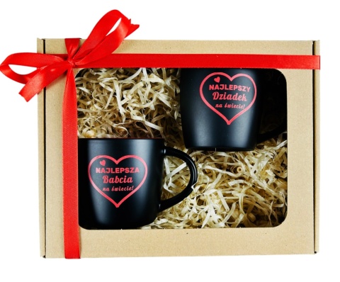Zestaw dla Babci i Dziadka 2x Kubek Ceramiczny z Grawerem - Prezent na Dzień Babci i Dziadka