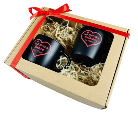 Zestaw dla Babci i Dziadka 2x Kubek Ceramiczny z Grawerem - Prezent na Dzień Babci i Dziadka