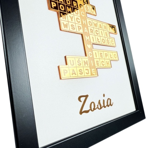 Podziękowanie Ramka Krzyżówka 3D - Prezent na Dzień Babci i Dziadka dla Dziadków