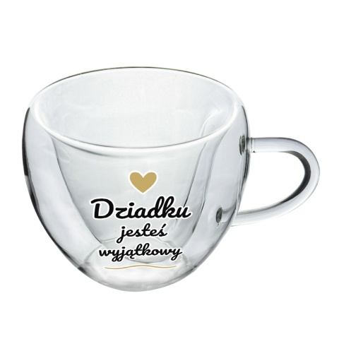 Zestaw dla Babci i Dziadka 2x Szklanka Termiczna Serce - Prezent na Dzień Babci i Dziadka