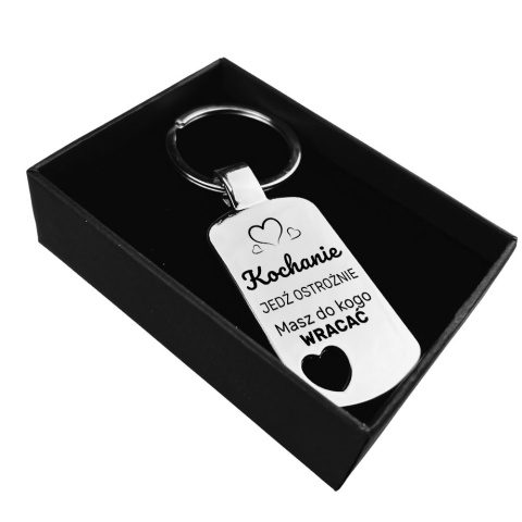 Brelok Zawieszka Kochanie Jedź Ostrożnie - Prezent dla Męża Niego Chłopaka na Walentynki Święta Urodziny