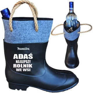 Gumofilc na Flaszkę Maszlitra dla Rolnika - Śmieszny Prezent dla Męża Niego Chłopaka na Walentynki Święta Kalosz Gumiak