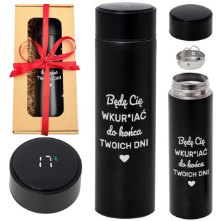 Kubek Termiczny z Grawerem Będę Cię WKUR*IAĆ - Prezent na Walentynki dla Niego Męża Chłopaka