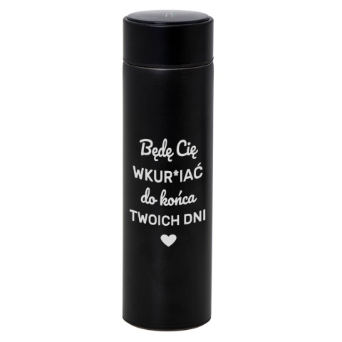 Kubek Termiczny z Grawerem Będę Cię WKUR*IAĆ - Prezent na Walentynki dla Niego Męża Chłopaka