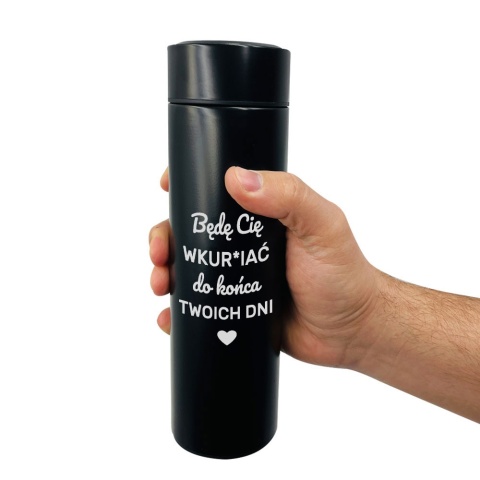 Kubek Termiczny z Grawerem Będę Cię WKUR*IAĆ - Prezent na Walentynki dla Niego Męża Chłopaka