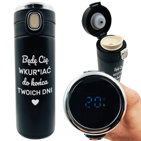 Kubek Termiczny z Grawerem dla Męża - Prezent na Walentynki Święta Urodziny dla Niego Chłopaka