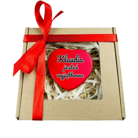 Lusterko Kieszonkowe w Kształcie Serca z Imieniem - Prezent dla Żony Dziewczyny Niej na Walentynki Rocznicę Ślubu