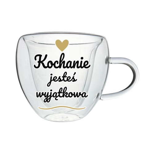 Zestaw Prezent na Walentynki dla Żony Niej Dziewczyny - Szklanka Serce + Miś + Łyżeczka