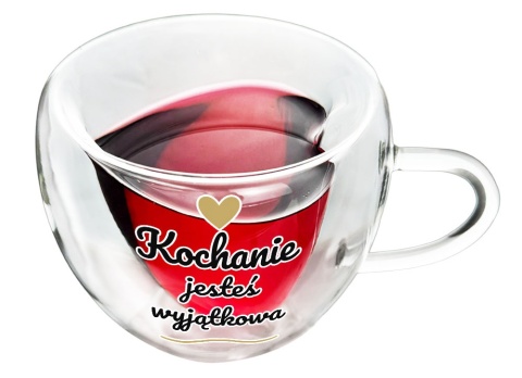 Zestaw Prezent na Walentynki dla Żony Niej Dziewczyny - Szklanka Serce + Miś + Łyżeczka