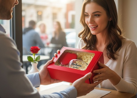 Zestaw Prezent na Walentynki dla Żony Niej Dziewczyny - Szklanka Serce + Miś + Łyżeczka