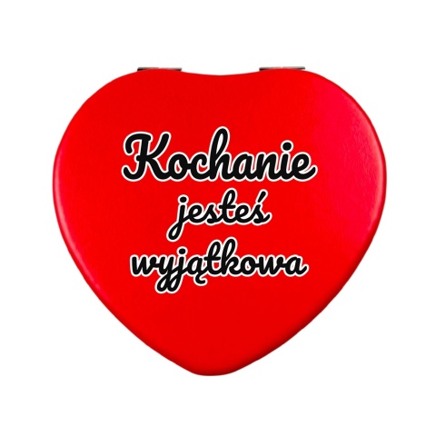 Lusterko Kieszonkowe w Kształcie Serca - Prezent dla Żony Dziewczyny Niej na Walentynki Rocznicę Ślubu