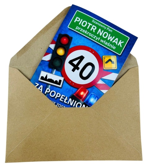 Personalizowana Kartka Urodzinowa Mandat - Prezent na 18 40 50 60 Urodziny dla Faceta Mężczyzny Chłopaka Taty