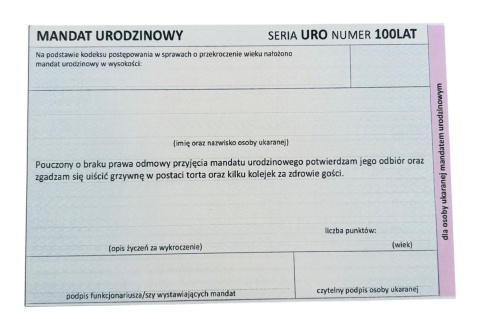 Personalizowana Kartka Urodzinowa Mandat - Prezent na 18 40 50 60 Urodziny dla Faceta Mężczyzny Chłopaka Taty