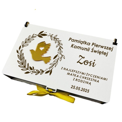 Pudełko na Pieniądze Komunia - Prezent na Komunię Święta Pamiątka Pierwszej Komunii Świętej