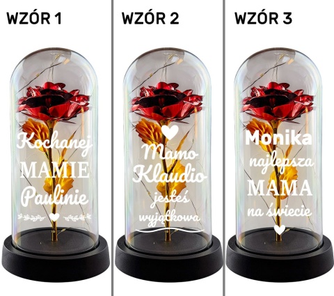 Wieczna Róża z Nadrukiem dla Mamy - Prezent na Dzień Matki Święta Urodziny