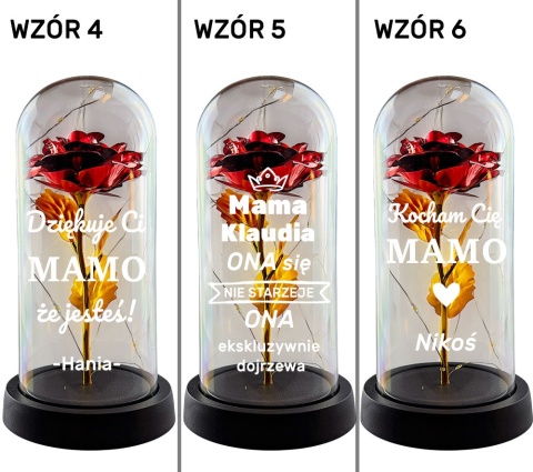 Wieczna Róża z Nadrukiem dla Mamy - Prezent na Dzień Matki Święta Urodziny