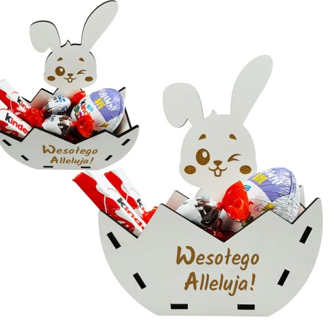 Zając Wielkanocny Koszyczek na Słodycze - Prezent na Wielkanoc Zajączka dla Dzieci