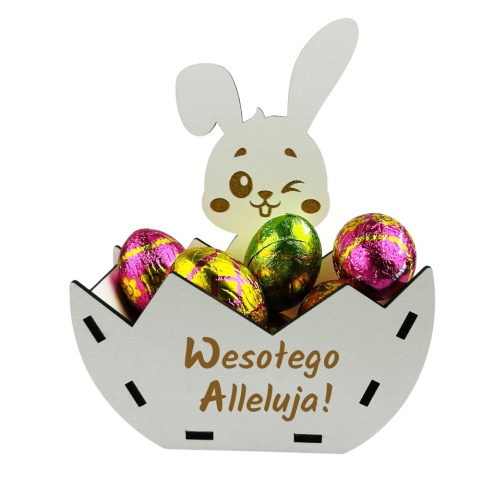Zając Wielkanocny Koszyczek na Słodycze - Prezent na Wielkanoc Zajączka dla Dzieci