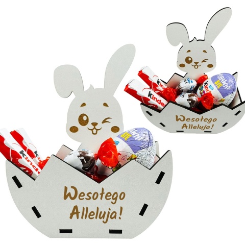 Zając Wielkanocny Koszyczek na Słodycze - Prezent na Wielkanoc Zajączka dla Dzieci