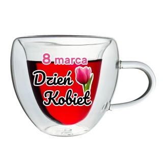 Szklanka Termiczna Serce - Prezent na Dzień Kobiet dla Żony Mamy Niej Dziewczyny
