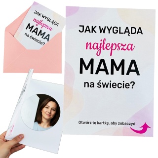 Kartka dla Mamy z Lustrem Jak Wygląda Najlepsza Mama - Prezent dla Mamy na Dzień Matki Urodziny Święta